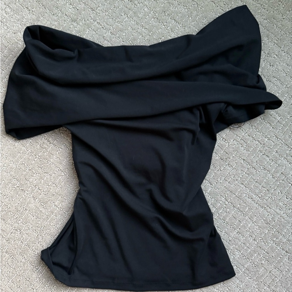 Banana Republic Black Off The Shoulder Modal Top Blouse